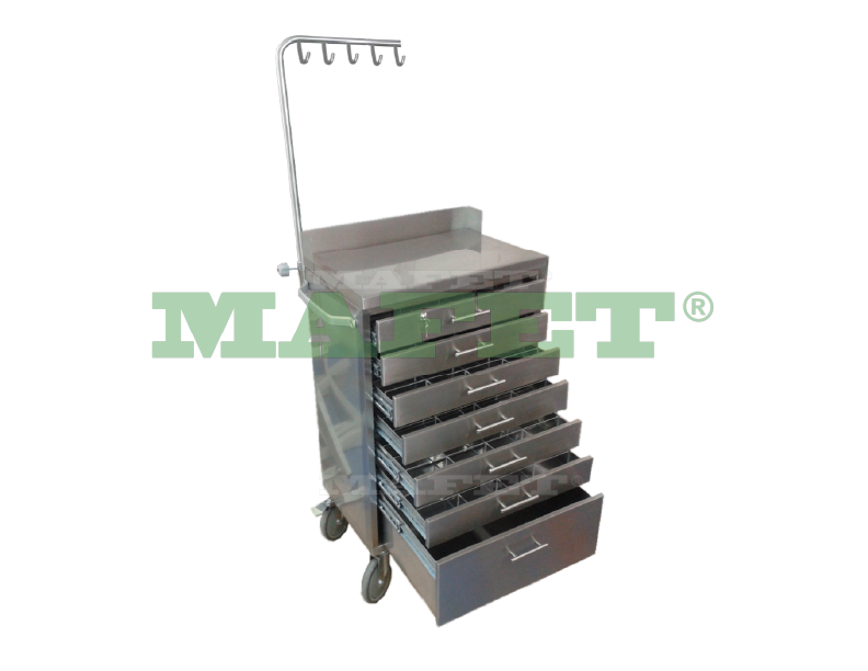 CARRO PARA MEDICAMENTOS EN ACERO INOXIDABLE | M-093